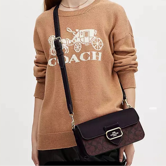 COACH Leather Morgan Collection Shoulder Bag In Signature Canvas. Brand new. NWT - Picture 5 of 6